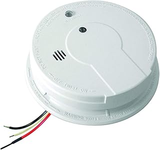 Kidde I12040CA 120V AC (Hardwired) Ionization Smoke Alarm with 9V Battery Backup and Hush Button, White