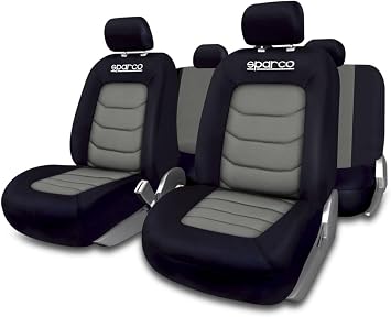 Sparco SPC1019GR Seat Cover Set, Black/Grey