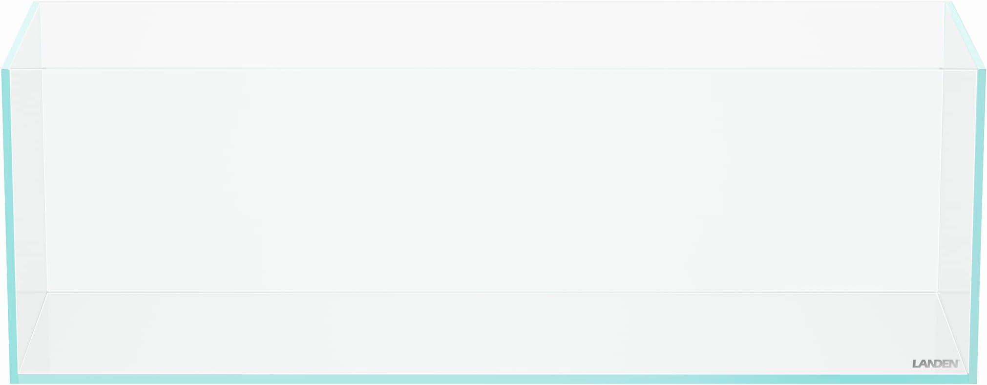 - LANDEN 60L 5.8 Gal Rimless Low Iron Aquarium Long Fish Tank,Bookshelf Aquarium,W23.6×D7.87×H7.87 in(60x20x20cm) 5mm Thickness with Black Nano Foam Leveling mat Included