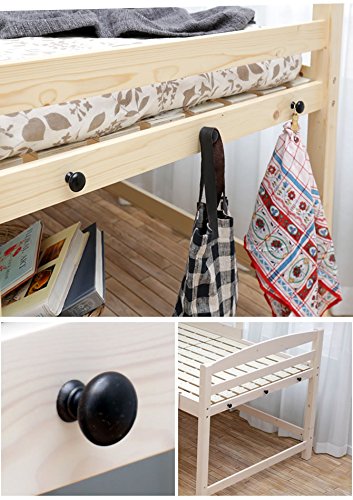 Amazon｜木製ロフトベッド セミダブル 棚コンセント2口付/ホワイト