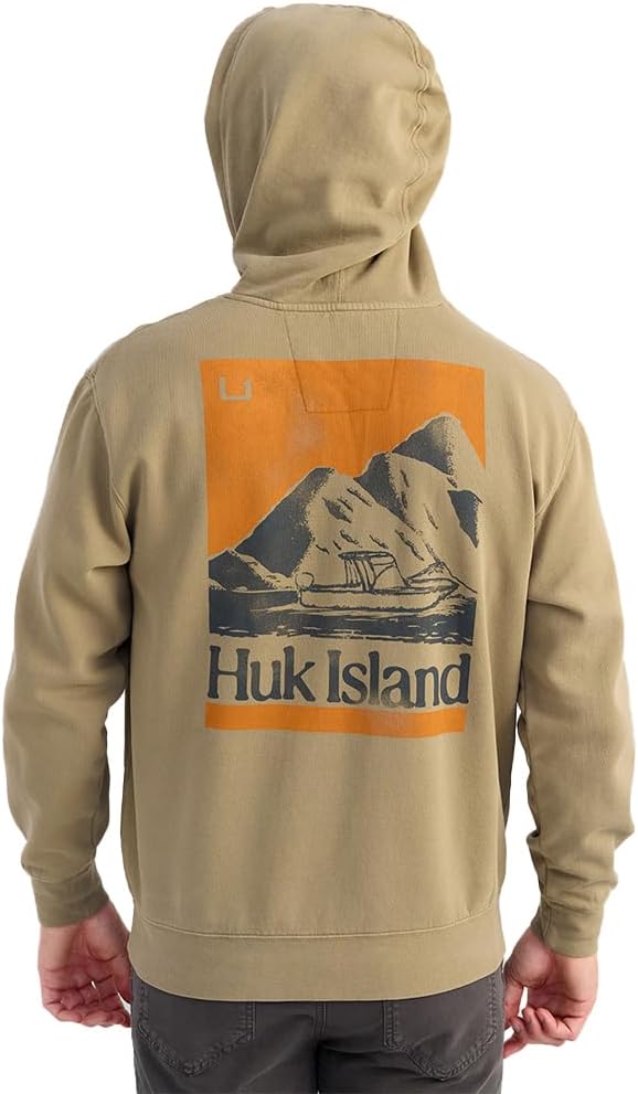 HUK mens Cotton Fleece Hoodie, Soft, Warm, Comfortable Hooded Sweatshirt Pullover for Men