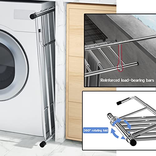 Étendoir à linge en acier inoxydable robuste et pliable - 3