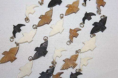 Hand Crafted Bone Beads - Pendant - Unique Carved Bone Bird - 25 Mm - Total 12 Pieces Per Package