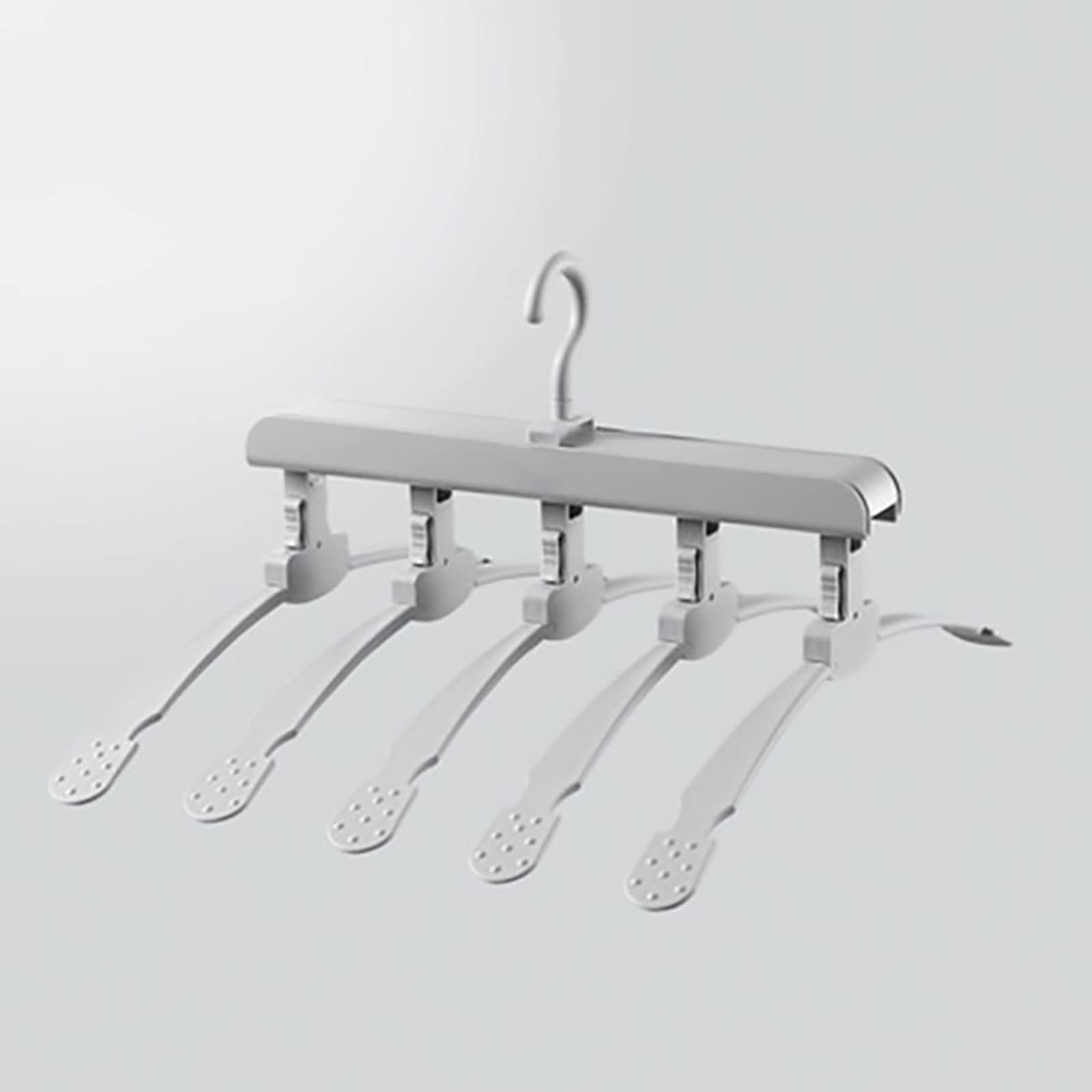 JINGYAN Standard Hangers Clothes Hanger Velvet Hangers Multifunctional Folding Household Wardrobe Storage Artifact Seamless Support Hook(Gray)