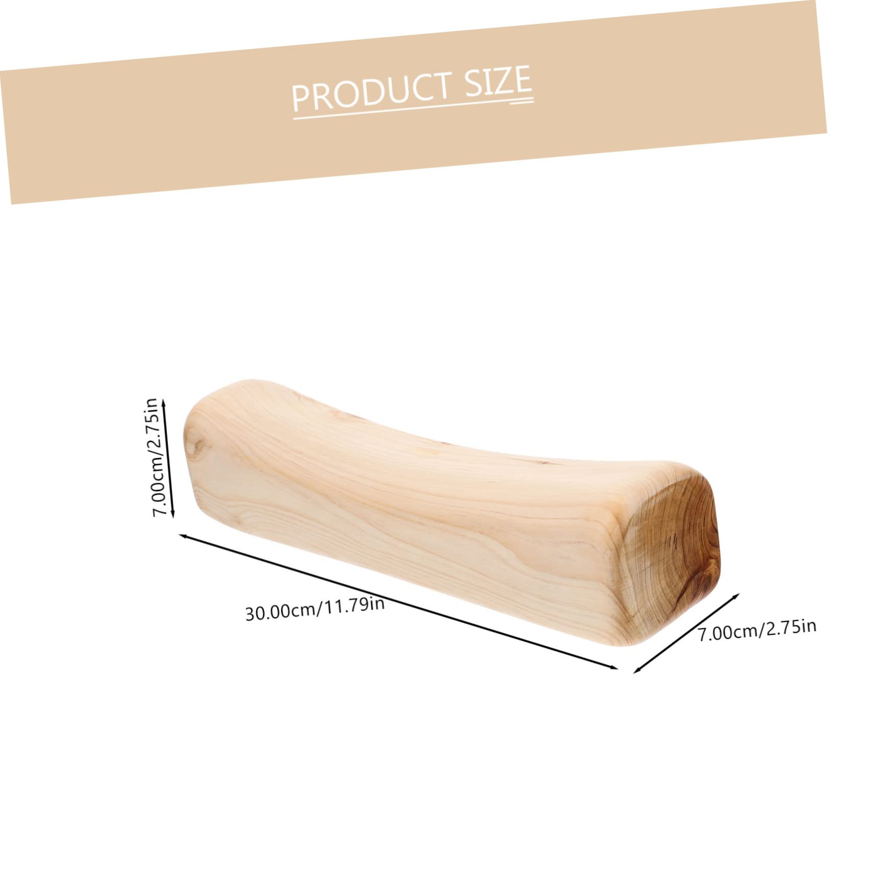 MAGICLULU Holzkissen aus Khaki Holz mit Glatter Oberfläche und Nackenstütze Kleines Nackenkissen für Massagegeschäft und Zuhause als Relax Kissen
