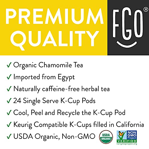Fgo Organic Chamomile Herbal Tea K-Cup Pods - Naturally Caffeine-Free, Keurig Compatible, 24 Pods (Pack Of 1) #TOP1