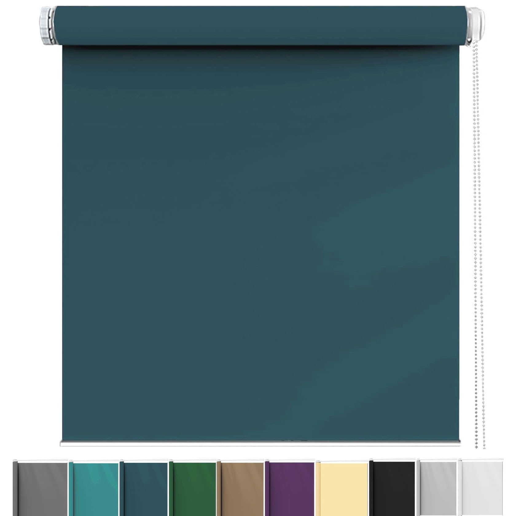 Window Blind 95 x 160 cm Thermal Insulated UV Protection, Privacy Roller Blinds Durable Fittings Easy Fit for Any Window, Loft, Navy Blue