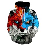 Asylvain 3D Realistic sweatshirts for Men Women Novelty Grapphic Animal Print Hoodie Fashion Pullove