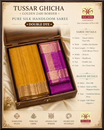 RACHBAI tussar silk saree in pure silk – image 3