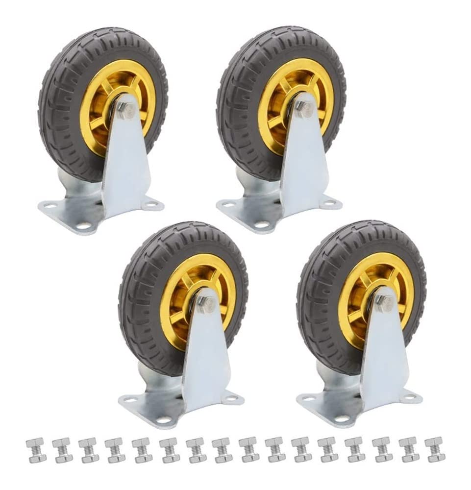 GBRJUYF Heavy-Duty Lockable Swivel Castor Wheels - 4-Pack Rubber Office Casters with Brake, 400 Kg Load Capacity for Furniture, Workbench, and Heavy Equipment