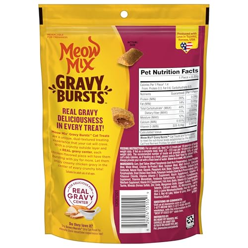 Image of Meow Mix Gravy Bursts Chicken Flavored Cat Treats, 6.3 Oz. Bag