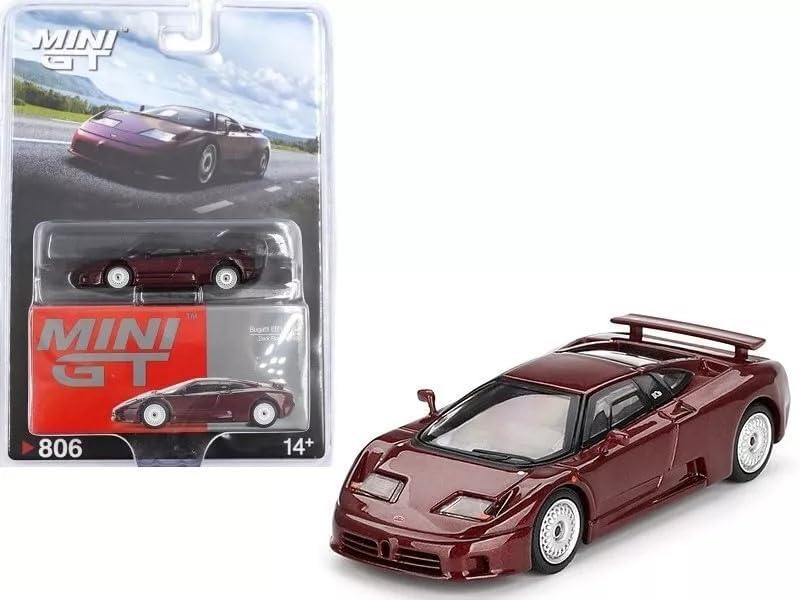 Diecast Collectibles Model Car Compatible with Mini GT 1:64 Bugatti EB110 GT Dark Red Metallic Limited Edition MGT00806