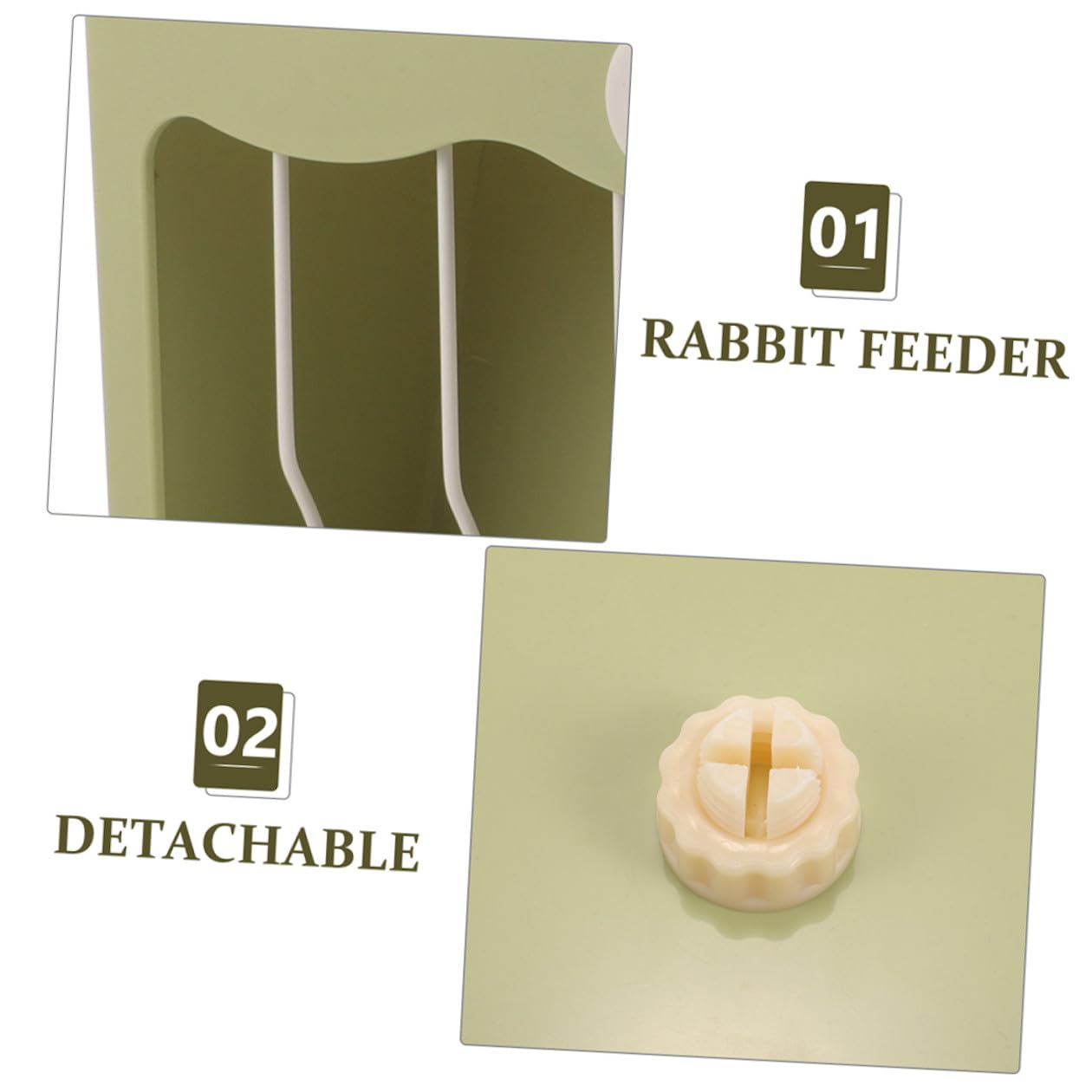 Veemoon 2 Piezas Bandeja Dispensadora para Conejos de Plástico Resistente Soporte Colgante Multifunción para Cobayas y Hámsters Accesorio Seguro y Duradero para Jaulas Pequeñas de Verde