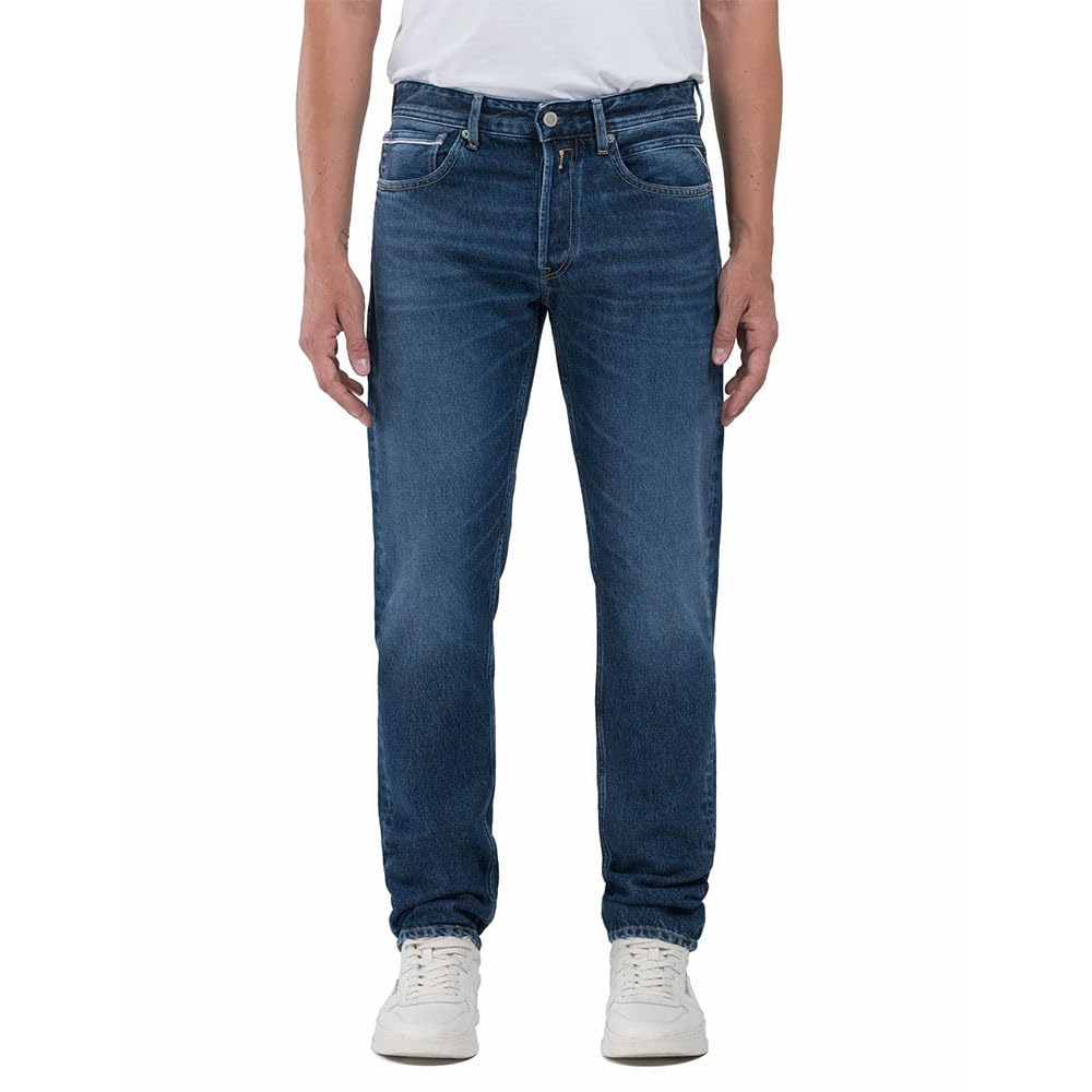 REPLAY Men's Grover Jeans, 007 Dark Blue, 32W x 30L