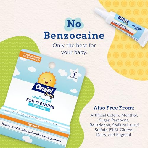 orajel baby daytime cooling gel for teething drug-free 1 pediatrician recommended brand for teething one 33oz tube