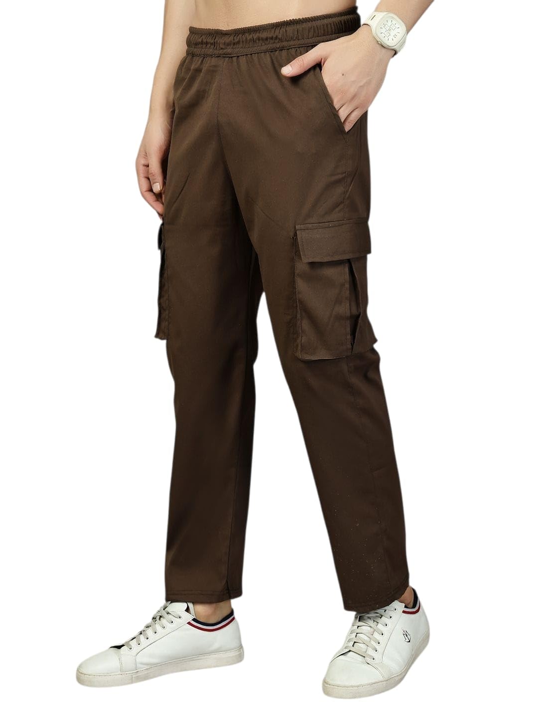 Men’s Cotton Regular Fit Track Pants | Solid Cargo Pants for Men | Lightweight & Breathable Trackpants for Gym, Outdoor & Travel-image-48