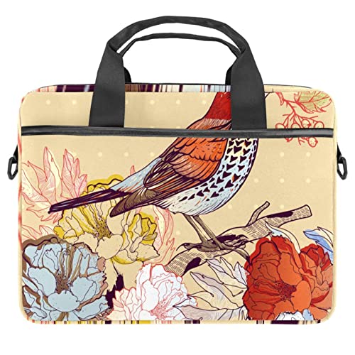 Sac ordinateur 13-14 pouces avec motif oiseau chinois housse PC portable multicolore