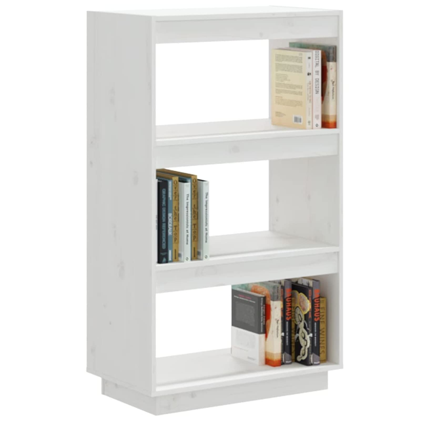 Homgoday Bücherschrank/Raumteiler Weiß 60x35x103cm Massivholz Kiefer Bücherregal Lagerregal Standregal Lagerregal Bücherregal Regal für Wohnzimmer Home Office Möbel