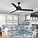 ASALL Black 52 Inch Ceiling Fan with RGB Dimming LED Light,with Music Bluetooth Speaker,with Remote Control,3-Speed Regulation, Reversible Motor,Timing,for Living Room,Bedroom,Restaurant