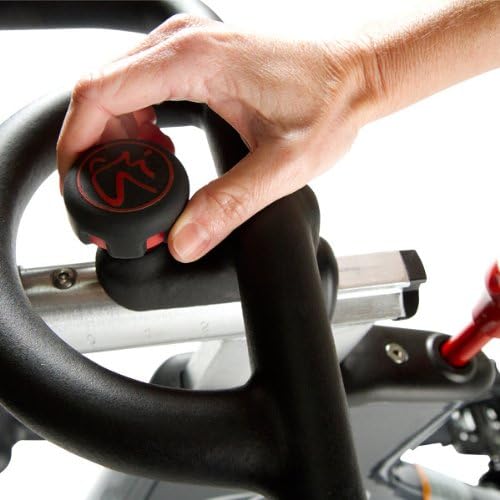 Hand adjusting the vertical height of the Spinner Blade handlebars