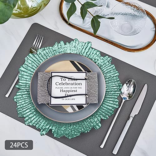 24 platos cargadores redondos de plástico 12.6" miniatura 3
