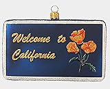Pinnacle Peak Trading Company Welcome to California State Sign Polish Glass Christmas Tree Ornament...