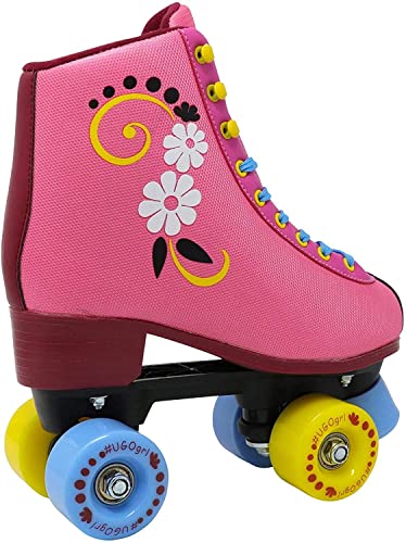 Lenexa Ugogrl Roller Skates For Girls - Kids Quad Roller Skate - Indoor, Outdoor, Derby Children's Skate - Great Youth Skates For Beginners - Pink (Men 7 / Women 9) #TOP2