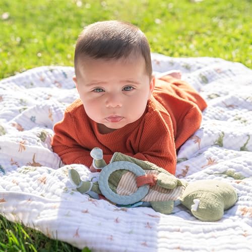 Image of aden + anais Essentials Dream Blanket, Muslin Baby Blankets for Girls & Boys, Ideal Lightweight Newborn Nursery & Crib Blanket, Dino Jungle