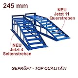 2x Auffahrrampe Rampe PKW bis 245er Räder extra breit blau 2000 kg pro Paar - 2