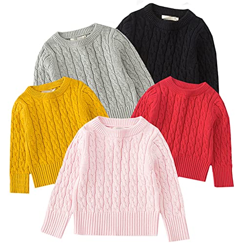 Yiqinyuan Baby Girls Pullover Sweaters Soft Cotton Boys Knitted Pullover Candy Color Kids Ribbed Sweater Children's Clothing2