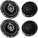 2 PAIRS  (4 Speakers) Kenwood KFC-1695PS Performance Series with Sound Harmonizer Technology 6.5-Inch 640W 3-Way Coaxial Stereo Speakers with Grills