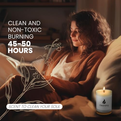 Candles-for-Home-Sage-Palo-Santo-Candle-Non-Toxic-Candle-50-H-Long-Lasting-Soy-Candles-with-Essential-Oils-Sage-Candles-for-Cleansing-House-Negative-Energy-Gift-Box-83oz Candles for Home Sage Palo Santo Candle Non Toxic Candle 50 H Long Lasting Soy Candles with Essential Oils Sage Candles for Cleansing House Negative Energy Gift Box 83oz