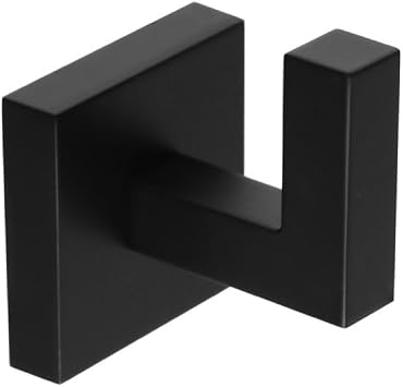 Square Bathroom Hook In Black Finish