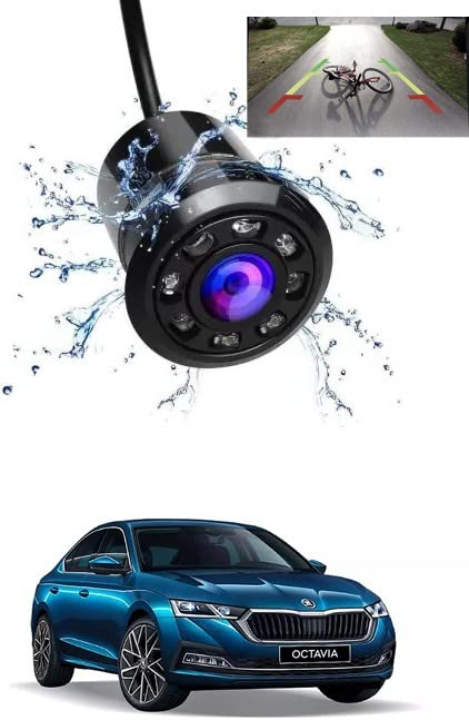 AYW Waterpoof Car Rear View 8 LED Night Vision Vehicle Camera System, 170 Wide Angle HD CMOS Auto Parking Assistance for Skoda Octavia 2019 Onwards