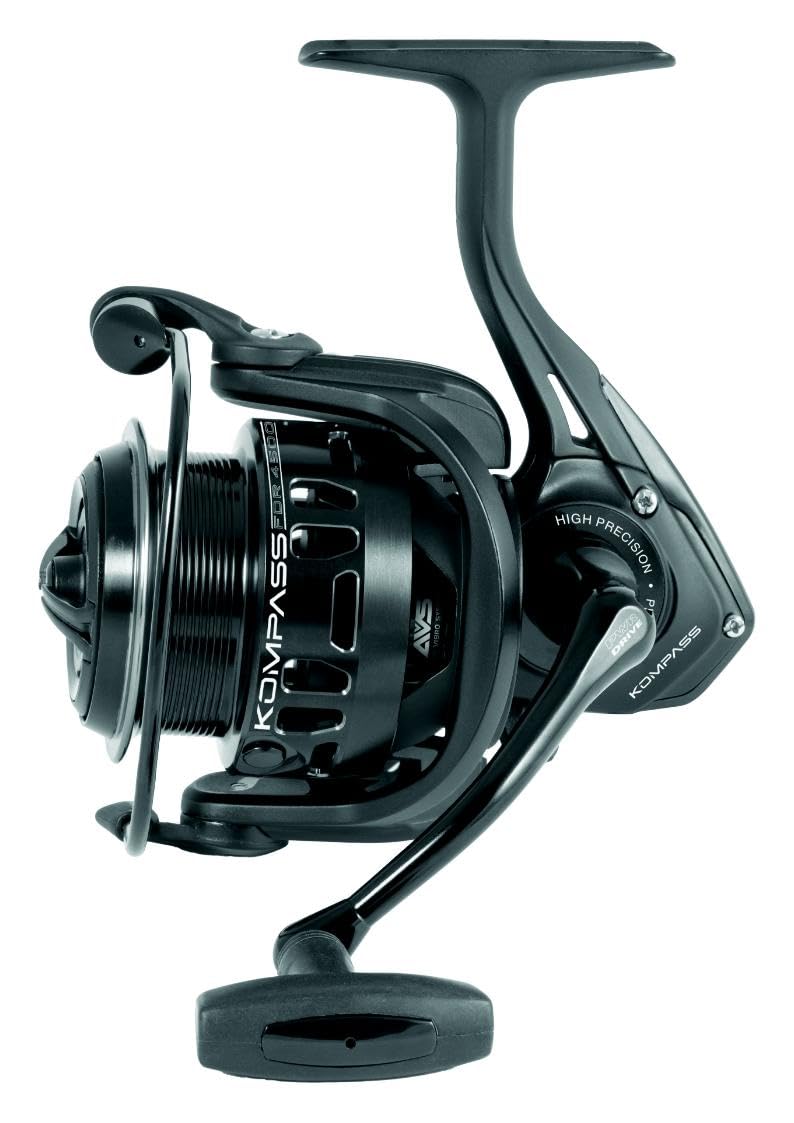 Mulinello da Pesca Trabucco Kompass FDR, Corpo in Grafite X-Tra Tough, 5 Cuscinetti in Acciaio Inox, Frizione Anteriore Microregolabile