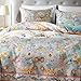 Cupocupa Duvet Cover Queen Size Set Boho Floral Pattern Queen Christmas Duvet Cover Set for Queen Size Bed Vintage Soft Bedding Leaf Print Duvet Cover with Pillowcases