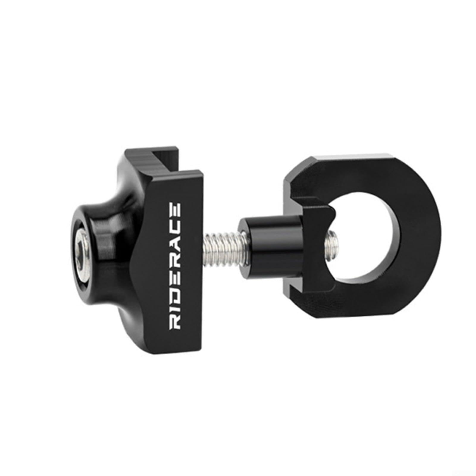 EXTRWORY Bicycle Chain Tensioner Aluminum Tug Adjuster Holder Fixed Gear Track Single Speed Bike 10mm Spindle Black(10MM)