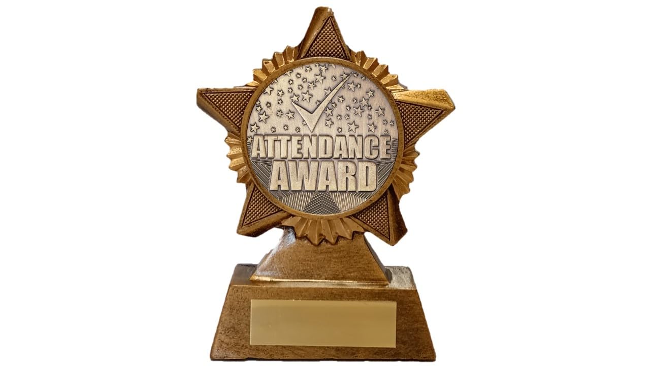 Troshow Antique Gold Attendance Award Premier Star Trophy 120Mm Heavy Resin Award Free Engraving -Troshow1-Trd