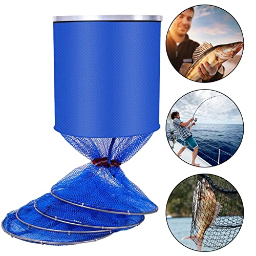 Sunesa Fishing Net Fishing Net Glued Handmade Fishing Dredge Net Stainless Steel Double Ring Anti-Jumping Fish Fishing Gear For Crayfish Trap Carp Fishing Accessories (Color : 33X170Cm) #TOP2