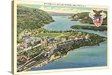 ART.COM Stretched Canvas Print Air View, U.S. Military Academy, West Point, New York, 36" x 24"
