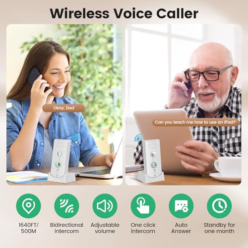 2 Wege Gegensprechanlage Funk 1000M, Upgraded One-Touch Calling Smart Voice Intercom 2 Way Voice Intercom Sprechanlage, Drahtlose Gegensprechanlage für Büro, Zuhause (weiß)