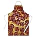 Impreso delantales para hombres divertida Pepperoni Pizza para horno regalos delantal de cocina Cooking Chef regalo, 100% poliéster, Blanco, Talla única
