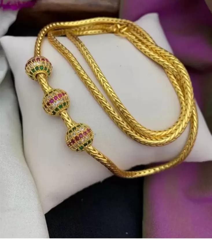 One gram Stylish Golden Neck woman and men Chain “24” Inches Gold-plated Chain_D120-picture-16