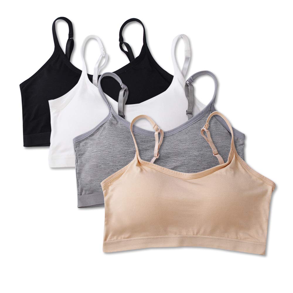 SALIA GIRL Seamless Cami Bra Wirefree Molded Bra for Teen Girls with Adjustable Straps, Pull-on Design