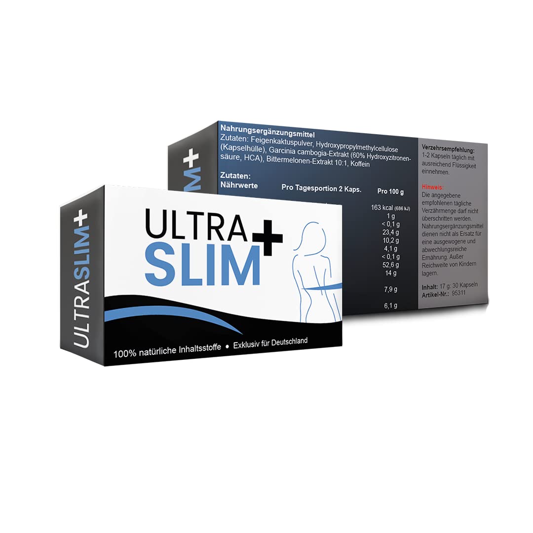 Natürliche Ultra Slim + Abnehm Kapseln mit Garcinia Cambogia, Koffein und Bittermelonen-Extrakt. Erreiche mit Ultra Slim+ dein wohlfühl Gewicht!!!