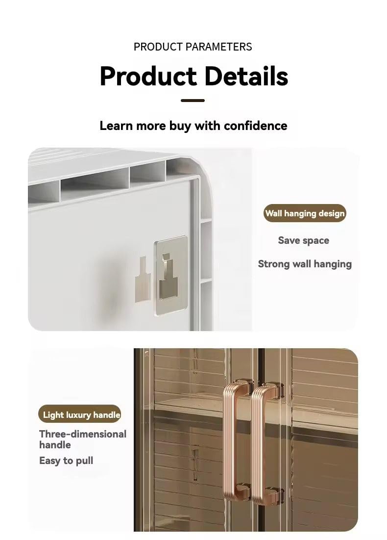 TEASER Wall-Mounted Dumbbell Storage Cabinet with Glass Doors, 1.5 kg Weight Set, White Colour 1