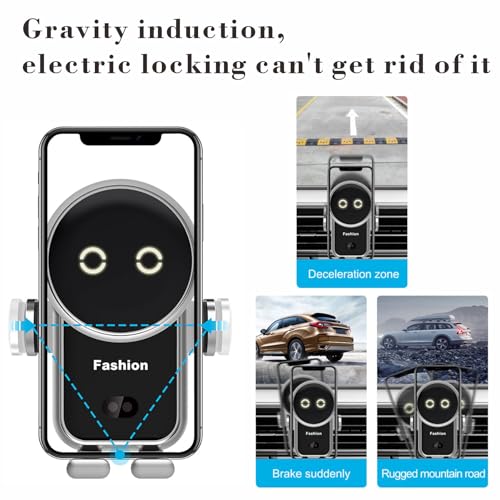 Cell Phone Holder Wireless car Charger,15W Auto Clamping Phone Holders for Your car fit for iPhone 16 15 14 13 12 Mini Pro Max 11 XR, Samsung Galaxy S24 Ultra S23 S22 S21+ Note 20 (Silver) - image 5