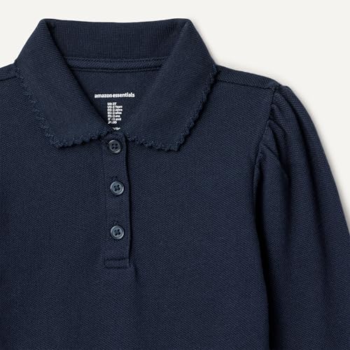 Image of Amazon Essentials Girls and Toddlers' Uniform Pique Long Sleeve Polo Shirt