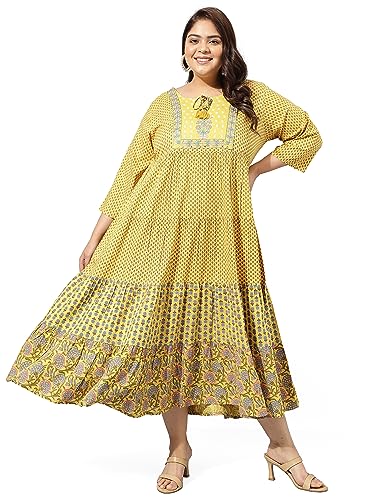 Image of MIRCHI FASHION Plus Size Women's Straight Fit Cotton Printed Kurta Set with Dupatta and Trouser