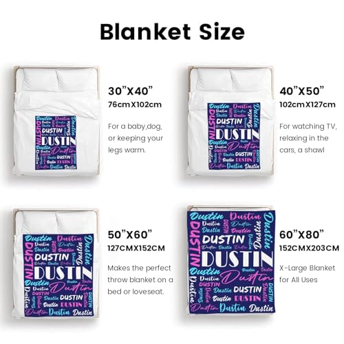 Personalized Blankets for Kids with Names Customized Blankets with Name for Adult Custom Blanket Gift for Birthday Christmas Valentines Day Gift